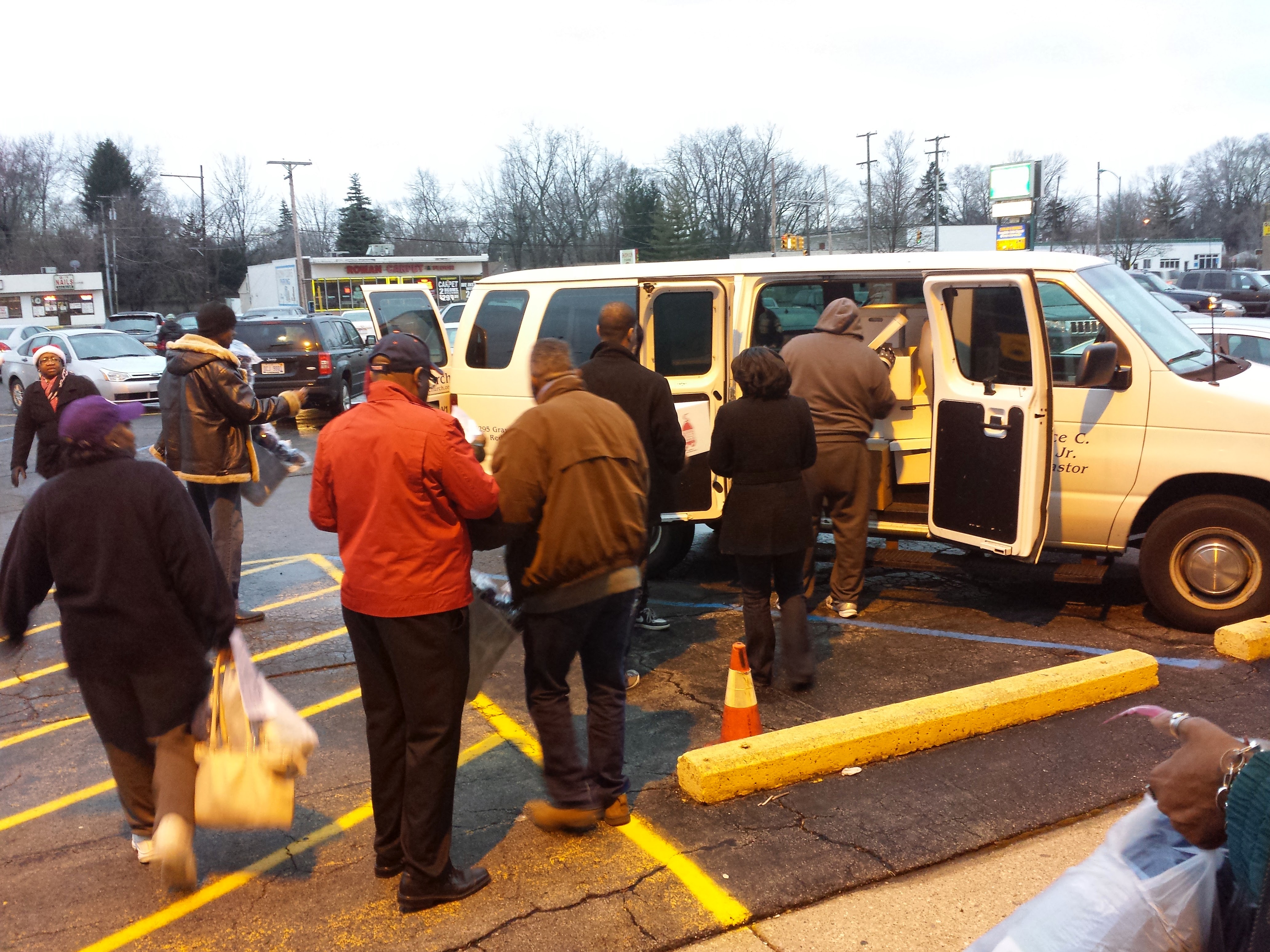 Congregation during worship service